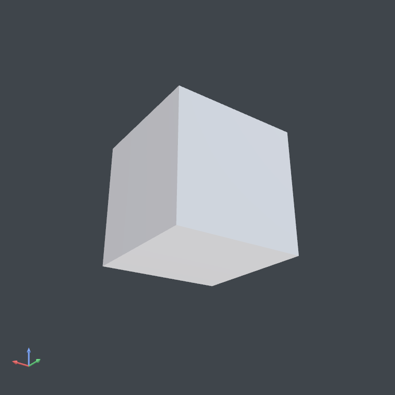 The same part rendered with the verified shaded mode — the hole is real, the fillets are real, the geometry matches what the model claims.